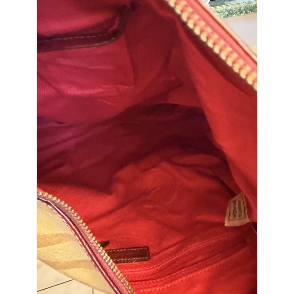 Dooney & Bourke Cream/Tan Zebra Stripe Leather Shoulder Bag & Matching Wallet - Picture 10 of 16